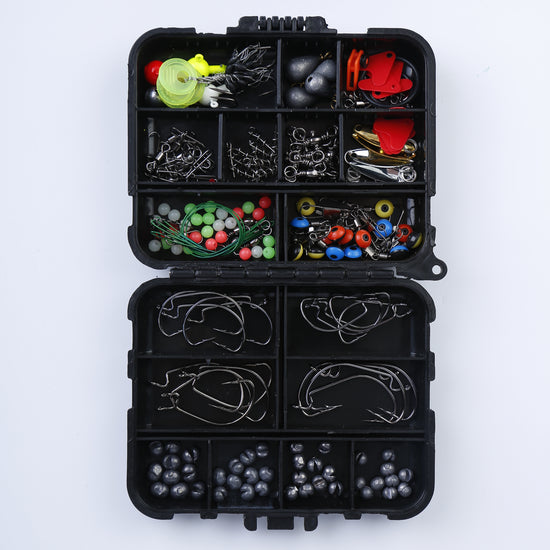 188Pcs Fishing Accessory Kit Portable Fishing Set Including Jig Hooks Sinker Weights Spoon Lure Removable Split Shot With Tackle Box