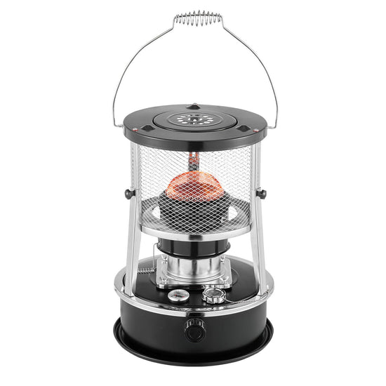 9000 BTU Portable Kerosene Heater & Stove, 2 In 1 Non-Electric Indoor Outdoor Heater With Adjustable Height & Flame & Easy Storage,for Camping, Hunting, Cooking, Home, Garage, Black