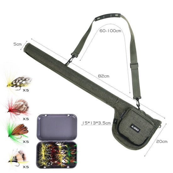 Canvas Portable Fly Fishing Rod, Bag, and Reel Combo With Carry Case