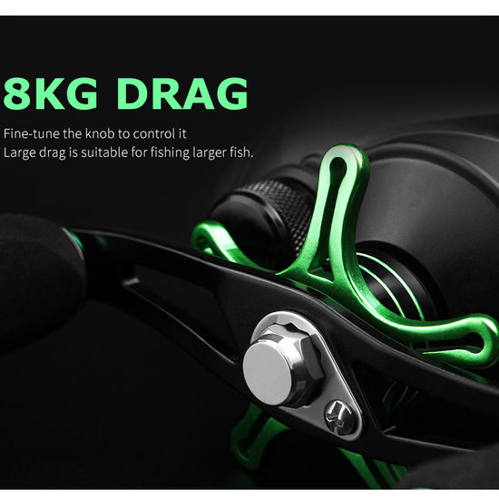 LINNHUE baitcasting BS2000 8.1:1High Speed Fishing Reel 8KG Max Drag Reinforced Reel Drag