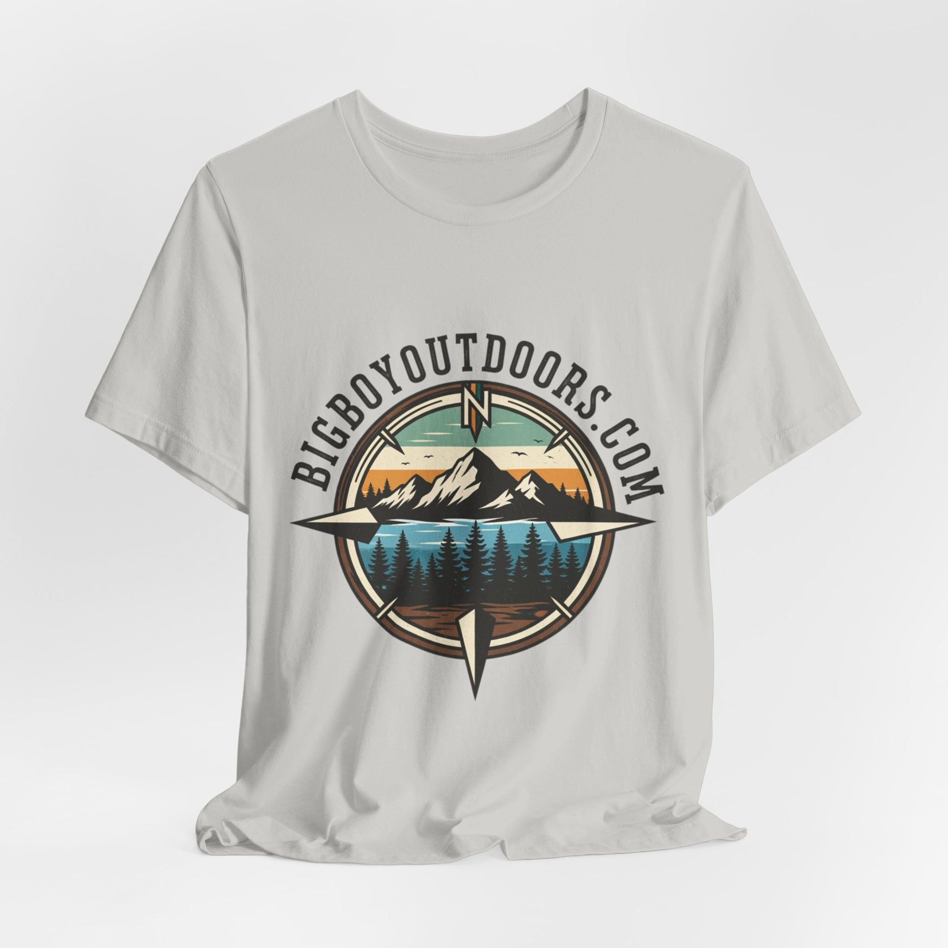 Adventure Compass T‑Shirt — BigBoyOutdoors.com Mountain & Lake Logo Tee