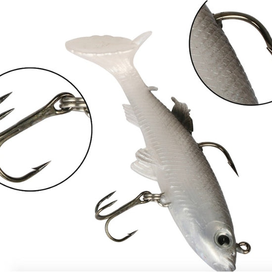 Soft bass bait lead hook fish