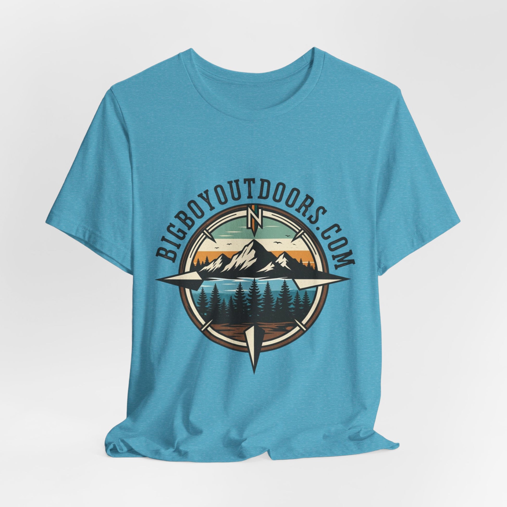 Adventure Compass T‑Shirt — BigBoyOutdoors.com Mountain & Lake Logo Tee