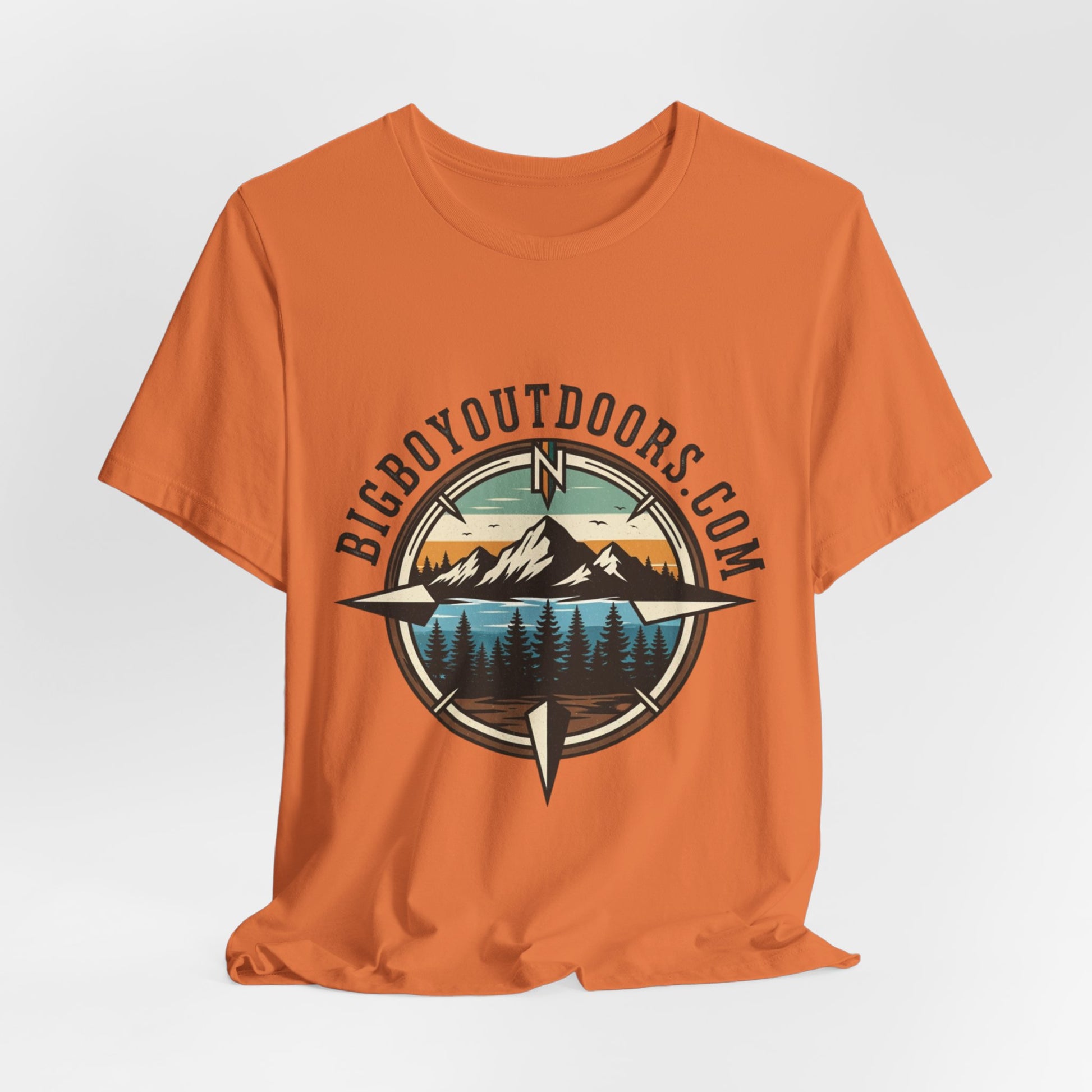 Adventure Compass T‑Shirt — BigBoyOutdoors.com Mountain & Lake Logo Tee