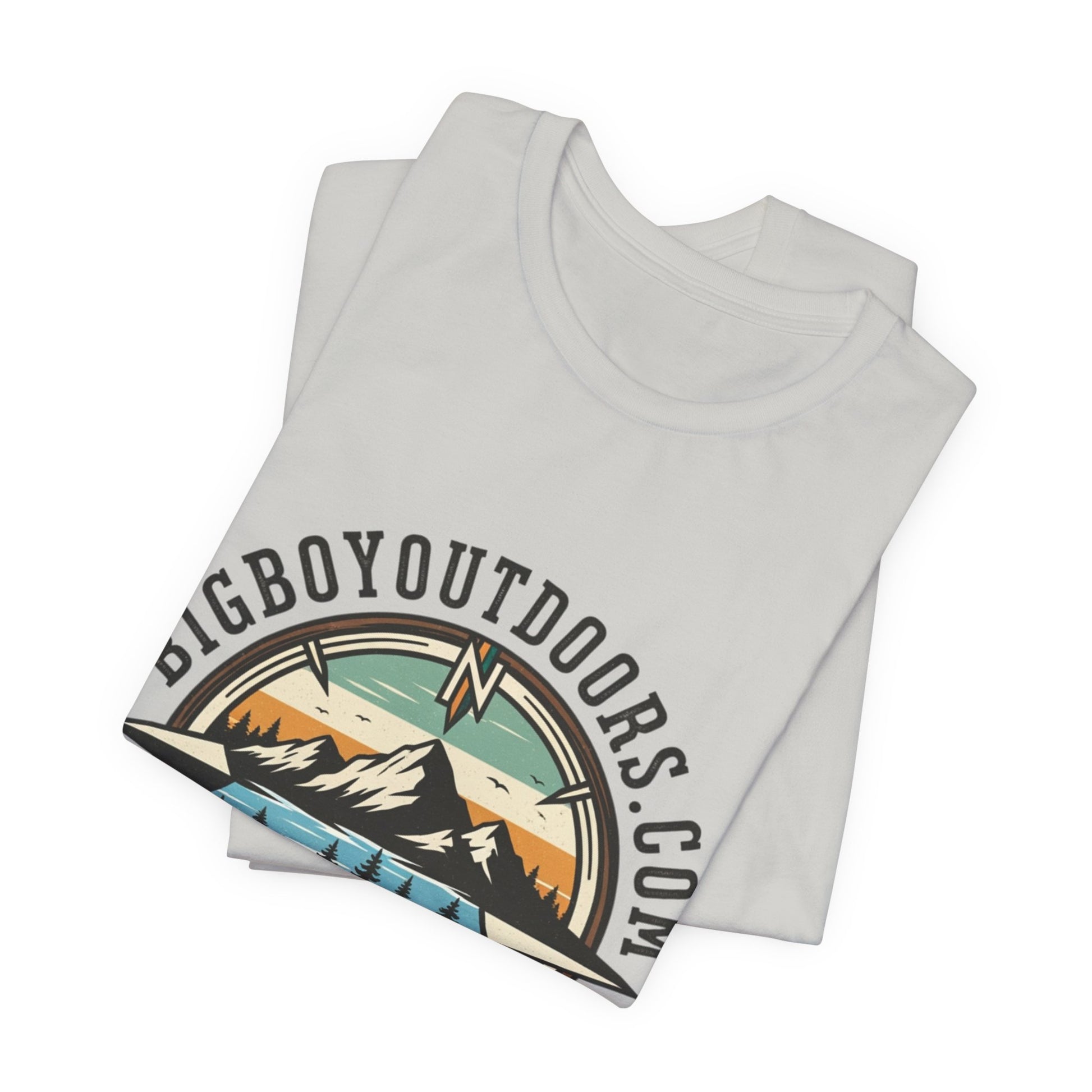Adventure Compass T‑Shirt — BigBoyOutdoors.com Mountain & Lake Logo Tee