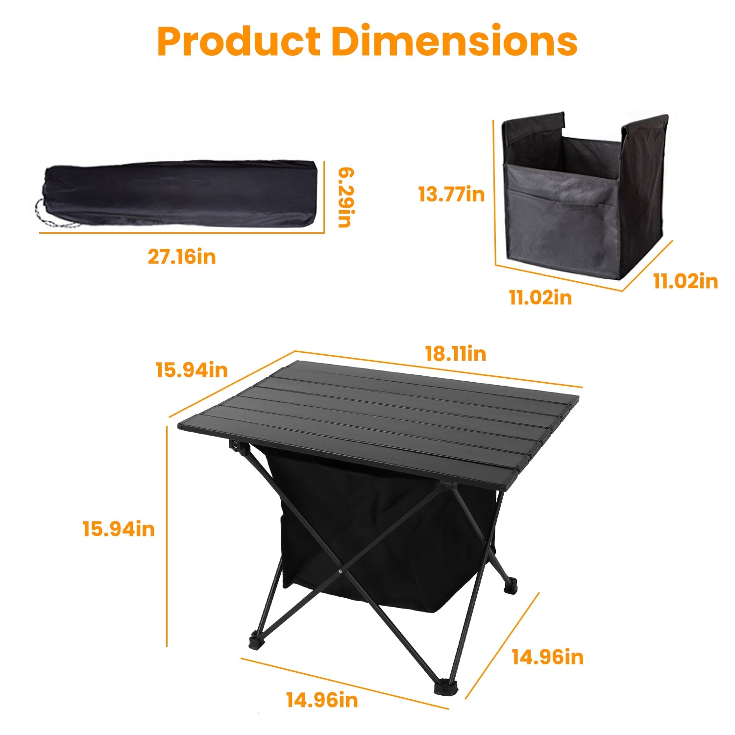 1Pc Foldable Camping Table With Storage Basket Rustproof Portable Aluminum Alloy Roll-Up Camping Table With Carrying Bag For Camping Hiking BBQ Picnic Fishing
