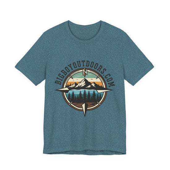 Adventure Compass T‑Shirt — BigBoyOutdoors.com Mountain & Lake Logo Tee