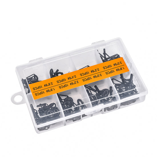 Black Multi-Number Rod Guide Ring Set 80Pcs Boxed Stainless Steel Ceramic Luer Wire Ring