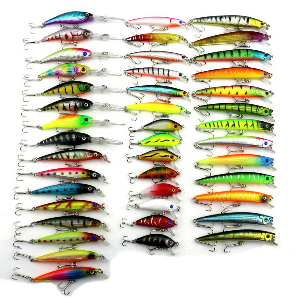 43 Pcs Mixed Size Colors Fishing Lure Set Wobbler