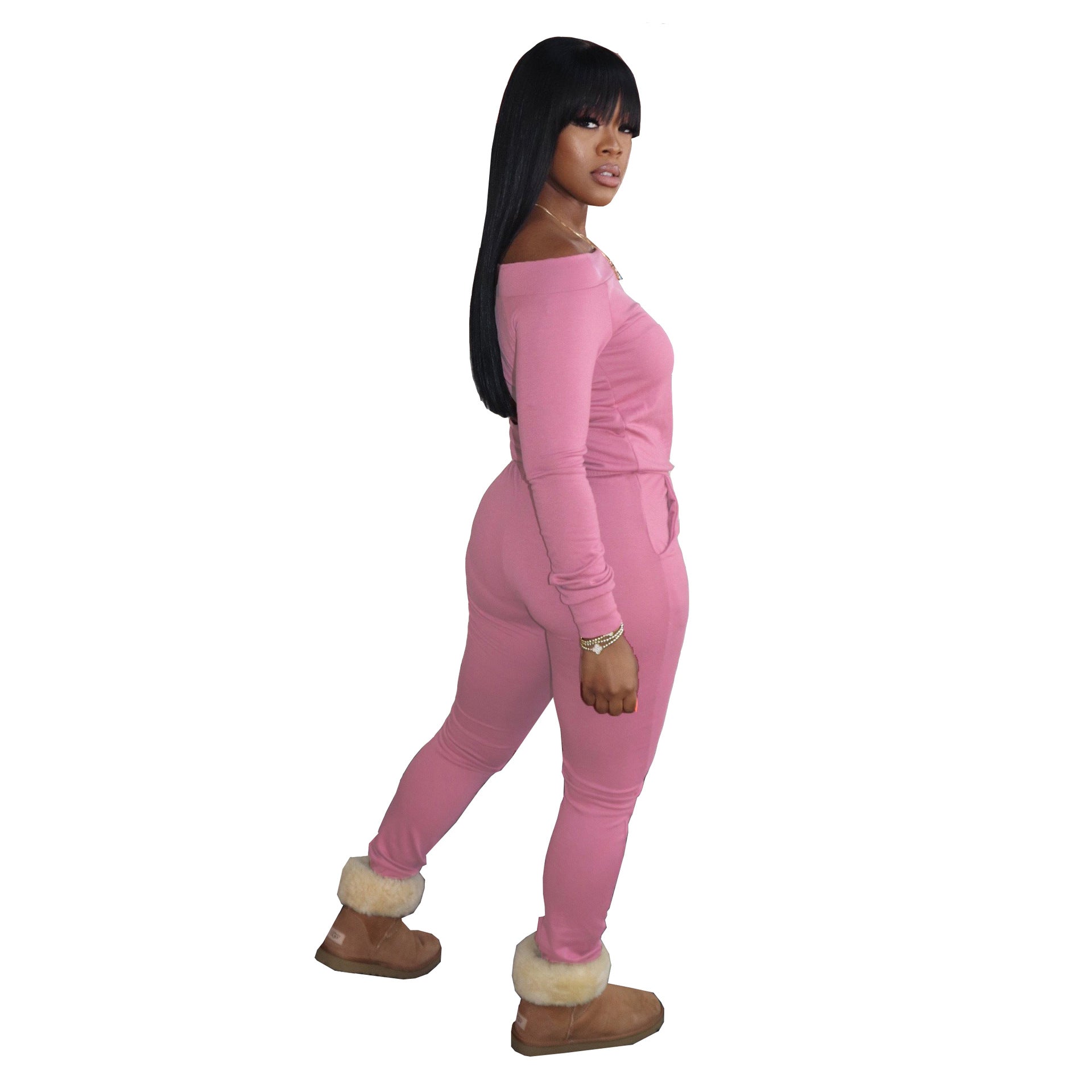 Women's Jumpsuit One-shoulder Long Sleeves
