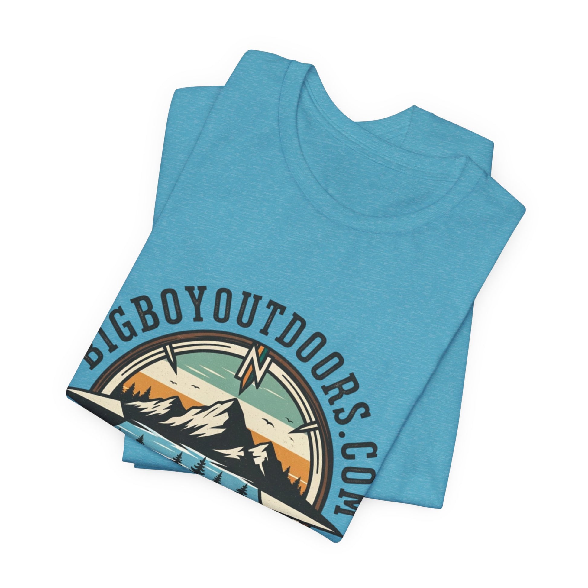 Adventure Compass T‑Shirt — BigBoyOutdoors.com Mountain & Lake Logo Tee