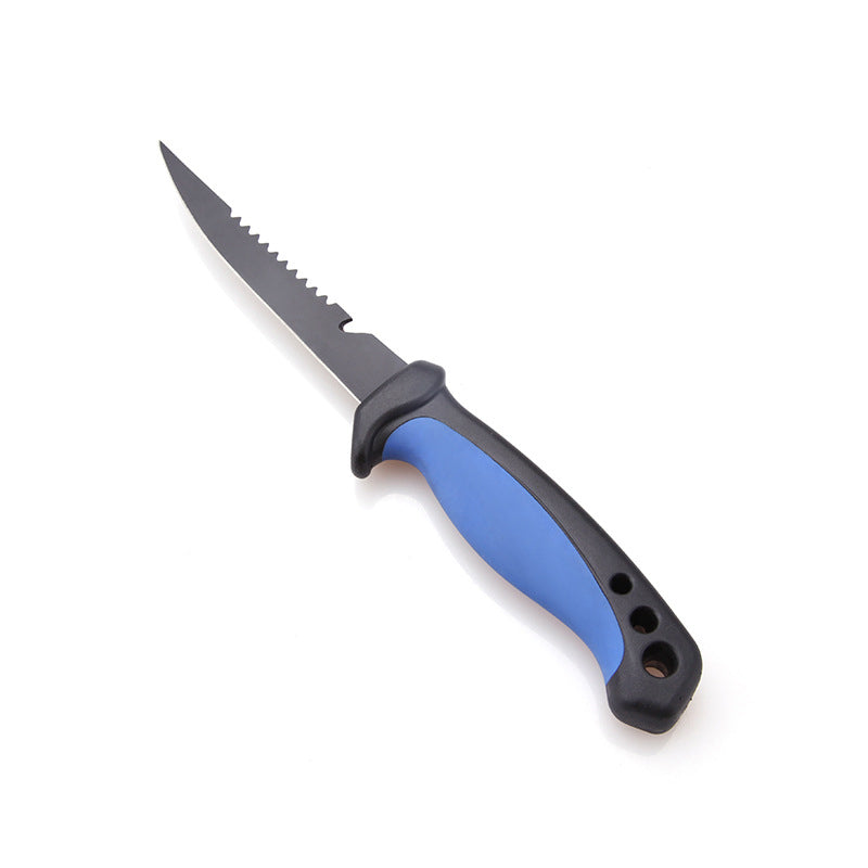 Stainless Steel Back Tooth Phosphorus Fishing Knife & Cover