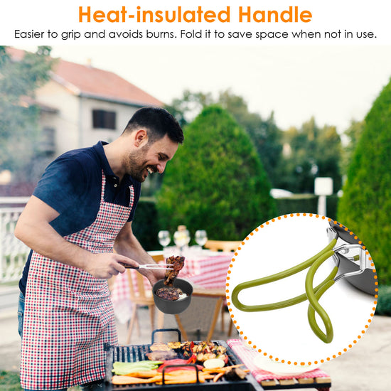 8Pcs Camping Cookingware Set Aluminum Pot Foldable Knife Fork Spoon For Hiking Picnic Outdoor