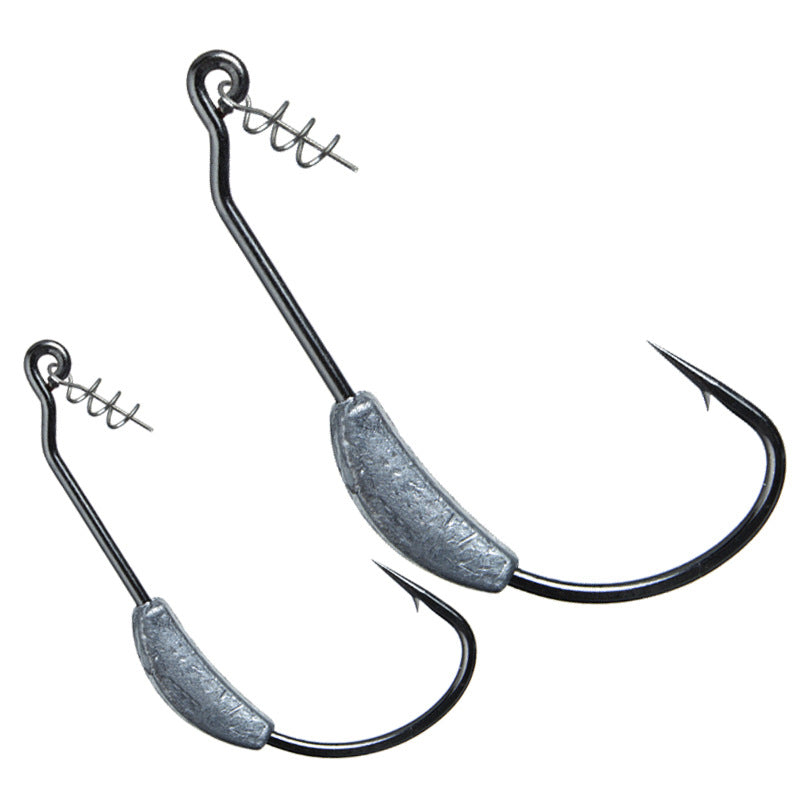 Bare Ribbon Lead Wide Curved Hook For Fake Bait