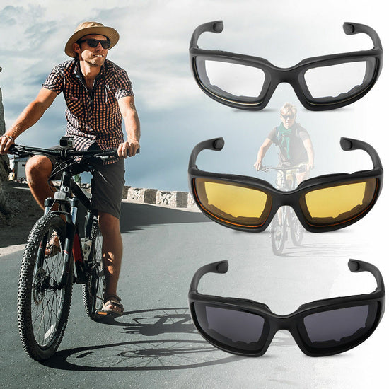 Cycling Sunglasses Chopper Outdoor Sports Glasses UV400 Protection For Fishing Driving Glasses Wind Resistant Clear Yellow Gray Lens 3 Pack