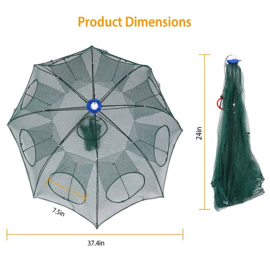 2Pcs Foldable Fishing Bait Nets Trap Crab Net Shrimp Fish Cast Dip Cage