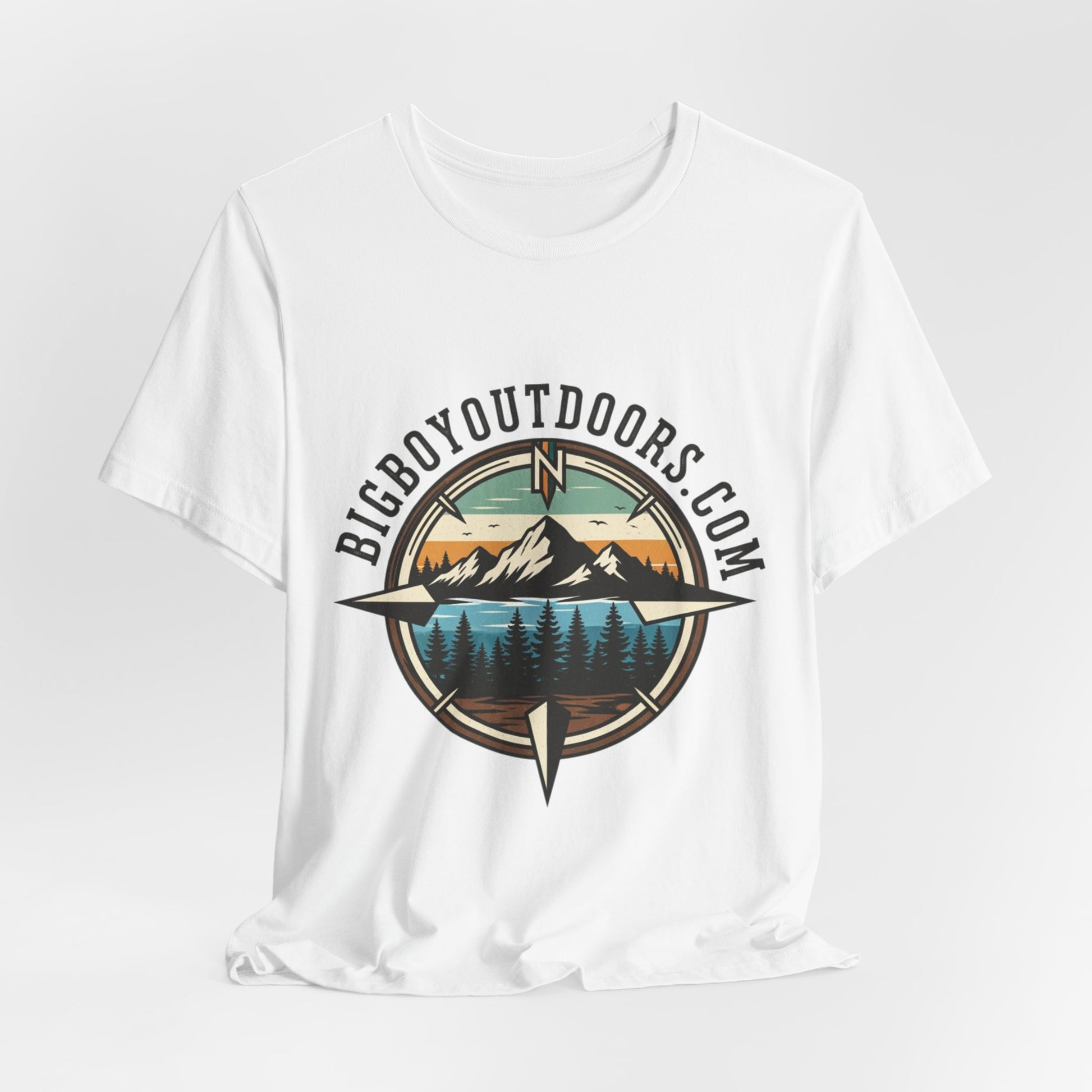 Adventure Compass T‑Shirt — BigBoyOutdoors.com Mountain & Lake Logo Tee