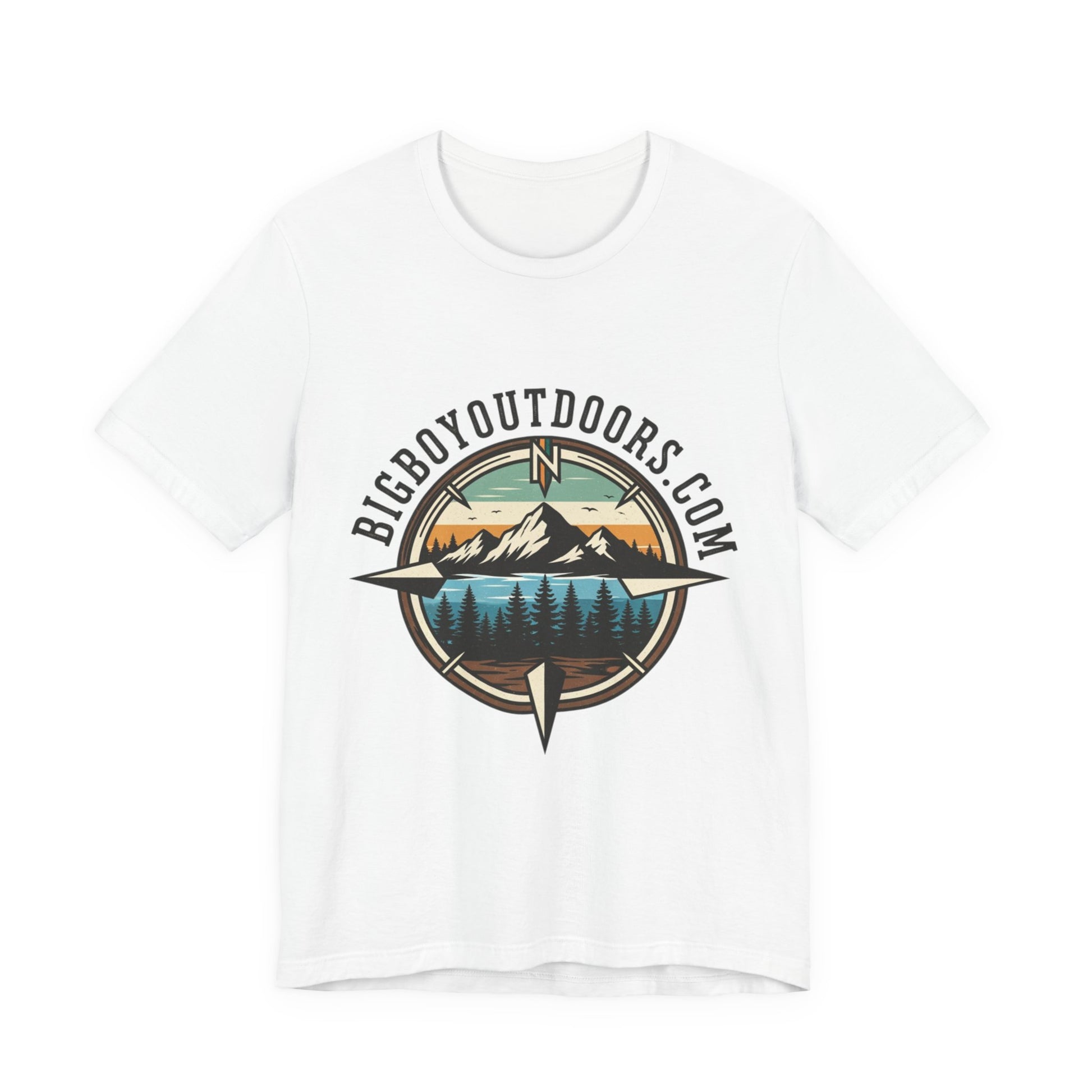 Adventure Compass T‑Shirt — BigBoyOutdoors.com Mountain & Lake Logo Tee