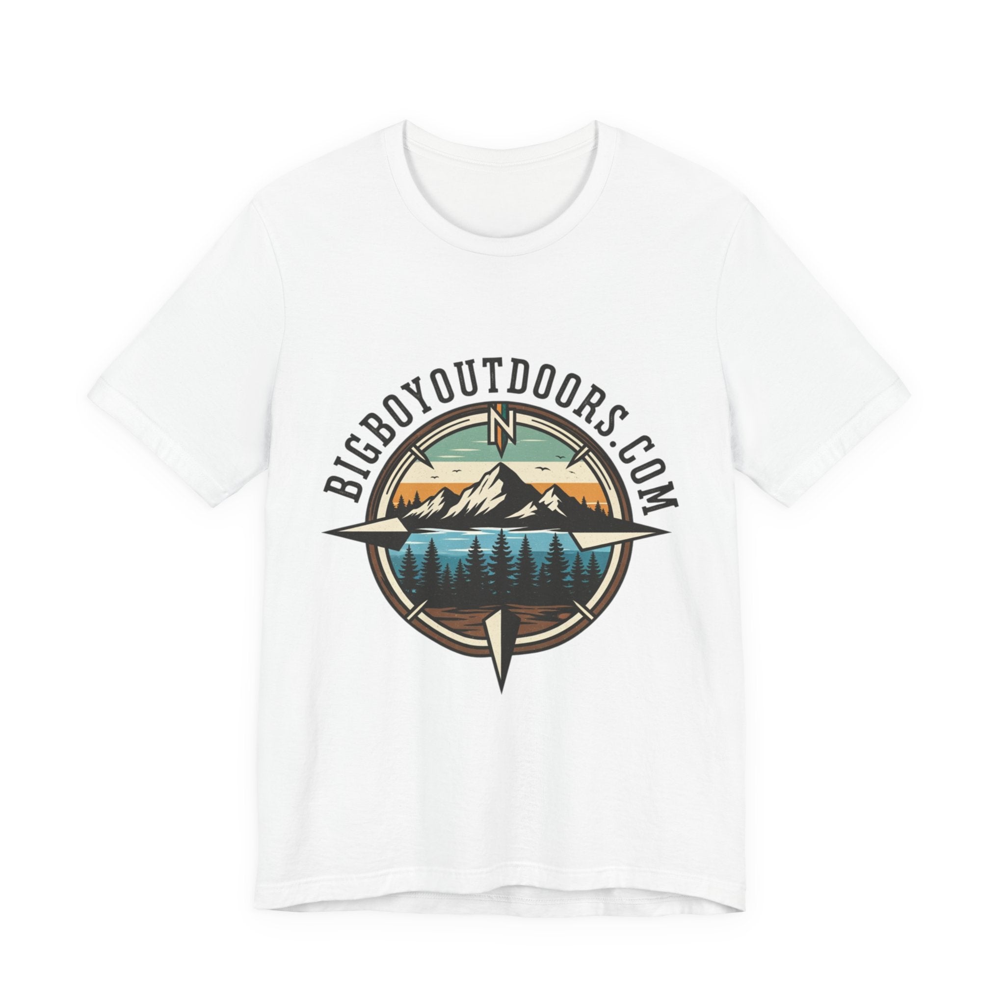 Adventure Compass T‑Shirt — BigBoyOutdoors.com Mountain & Lake Logo Tee