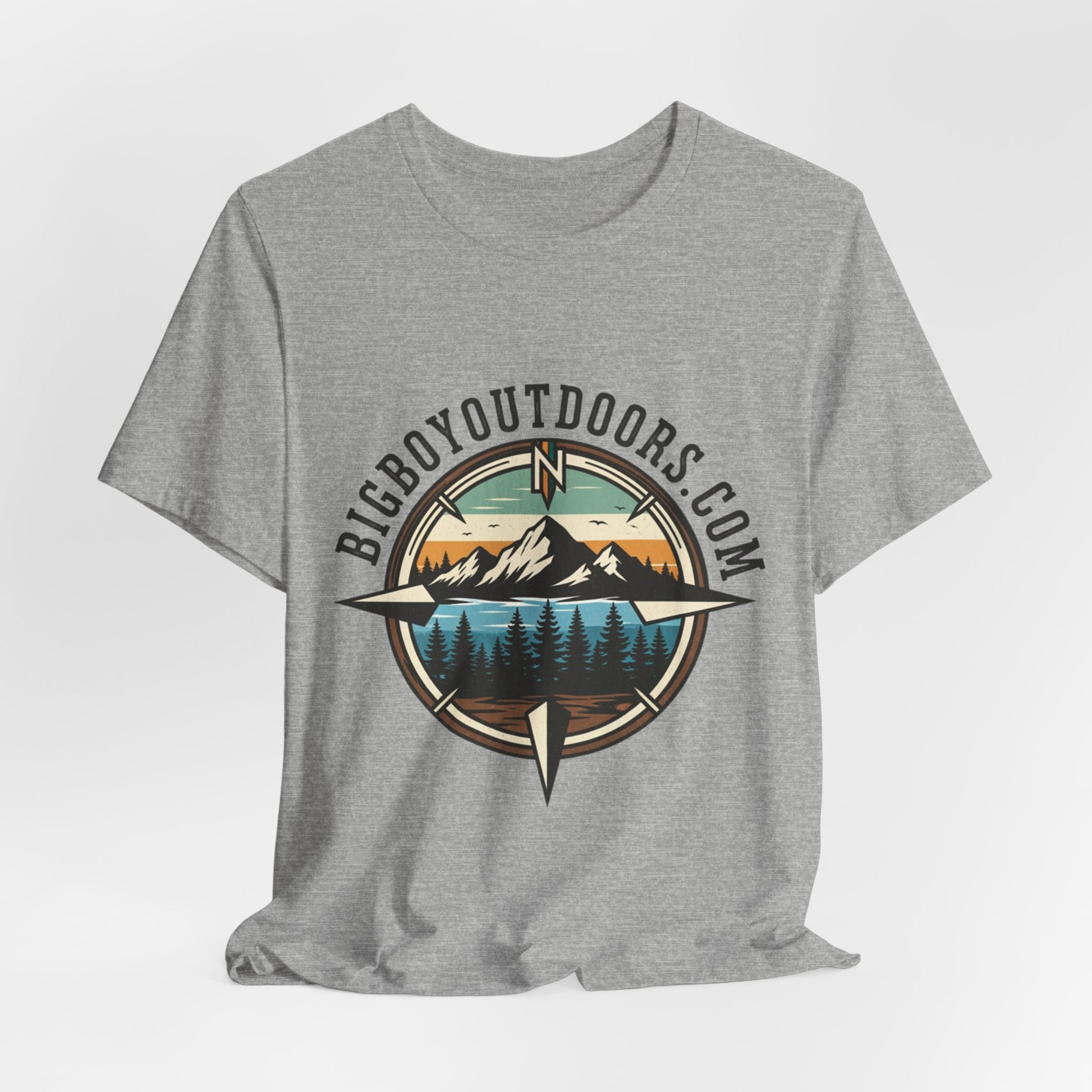 Adventure Compass T‑Shirt — BigBoyOutdoors.com Mountain & Lake Logo Tee