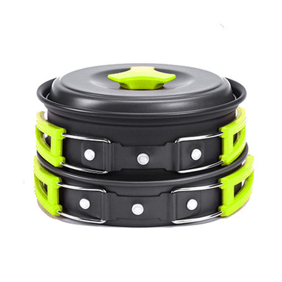 Camping Aluminum Cookware Kit Outdoor Cooking Set Aluminum Equipment Outdoor Pot Travel Tableware Kitchen Hiking Picnic BBQ