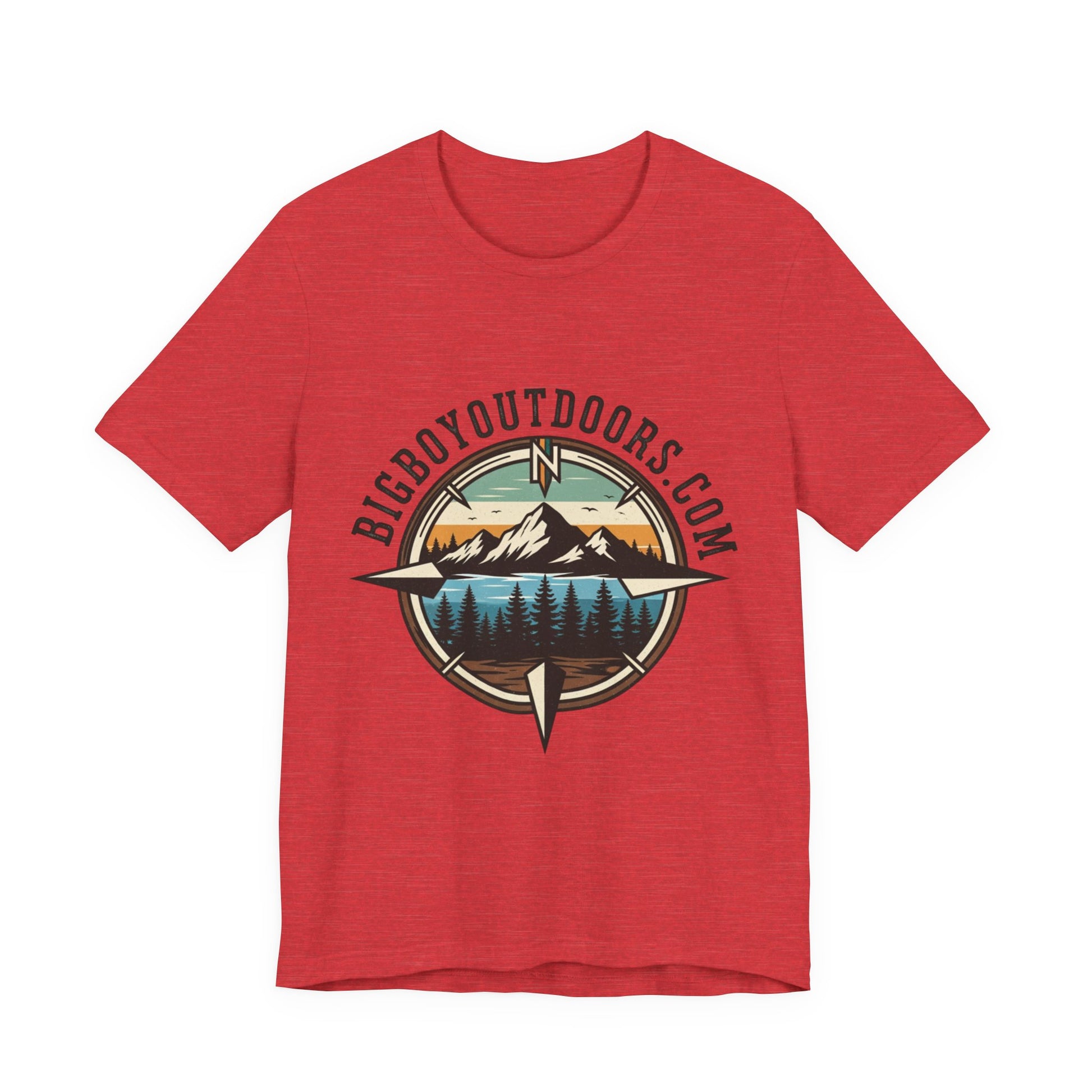 Adventure Compass T‑Shirt — BigBoyOutdoors.com Mountain & Lake Logo Tee