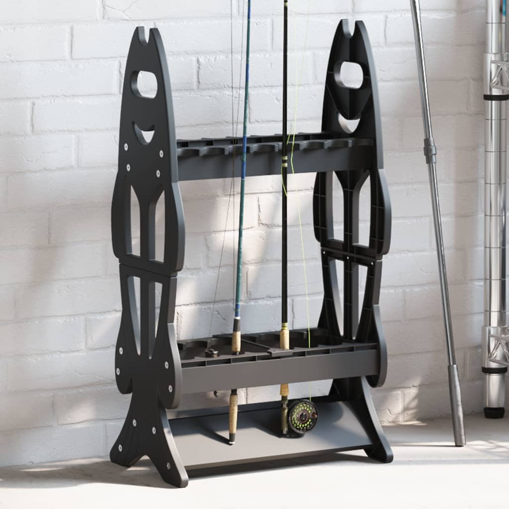 Rod Stand for 16 Fishing Rods, Black