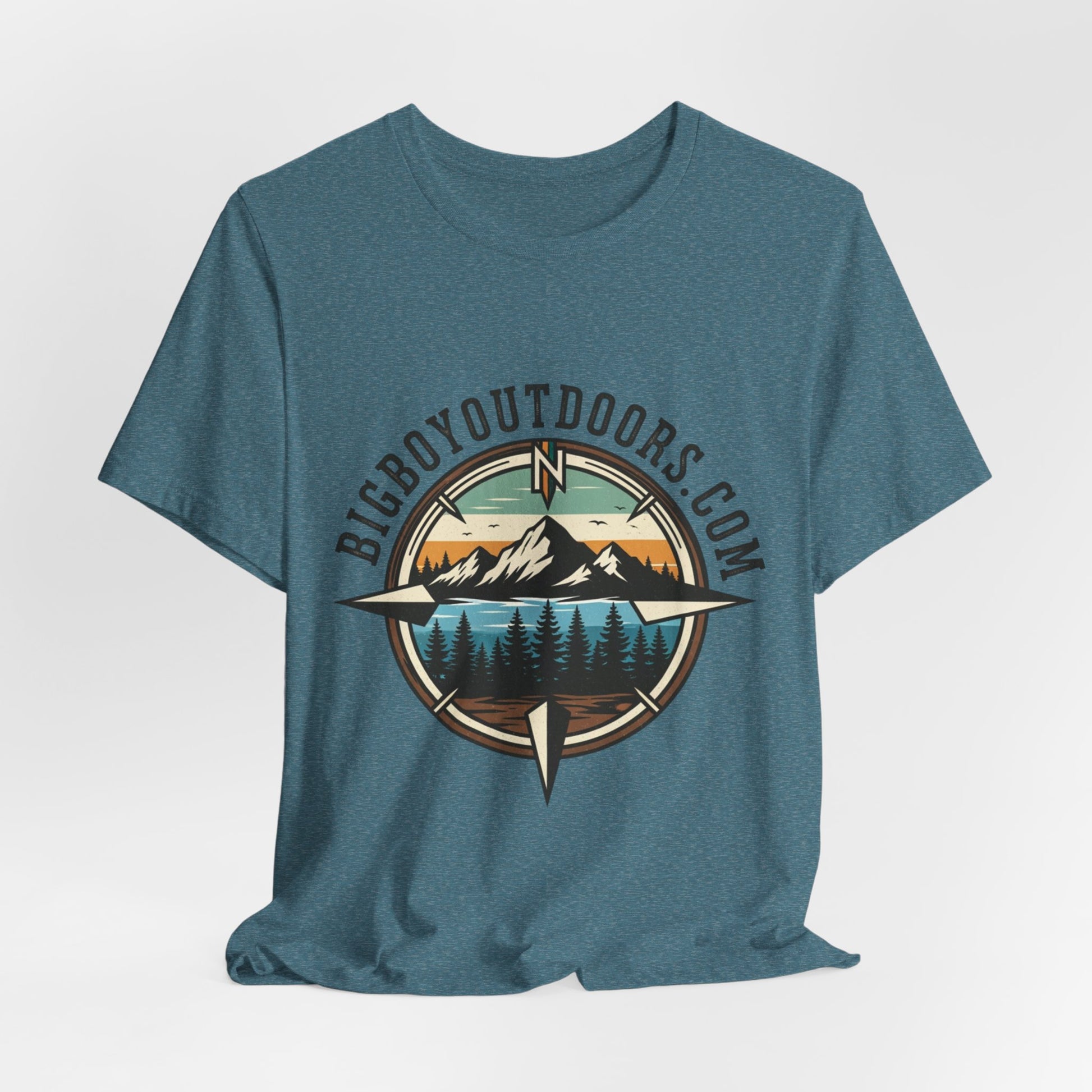Adventure Compass T‑Shirt — BigBoyOutdoors.com Mountain & Lake Logo Tee