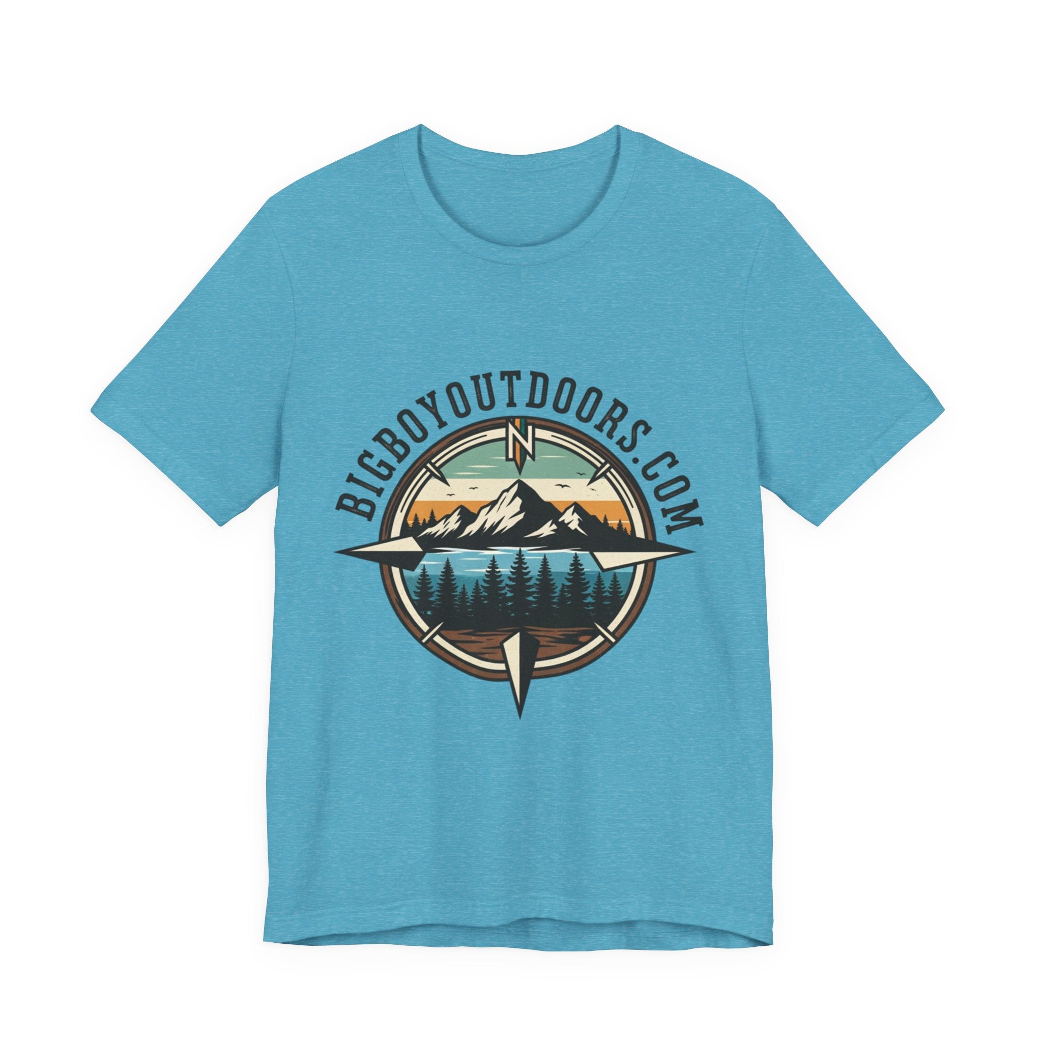 Adventure Compass T‑Shirt — BigBoyOutdoors.com Mountain & Lake Logo Tee