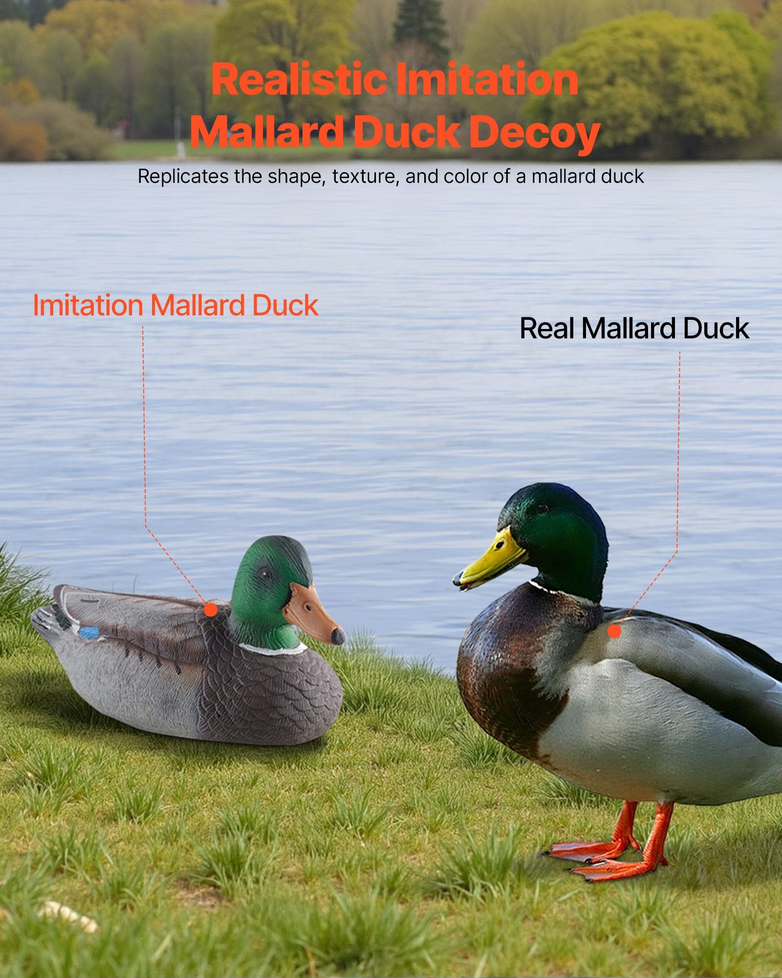 Duck Decoys, Realistic Floating Duck Decoys, Weight Forward Swim, Plastic Duck Hunting Decoy Outdoor For Hunting, For Pool, Pond, And Lake, Garden Yard Decoration, Easy To Carry And Use, 6-Pack