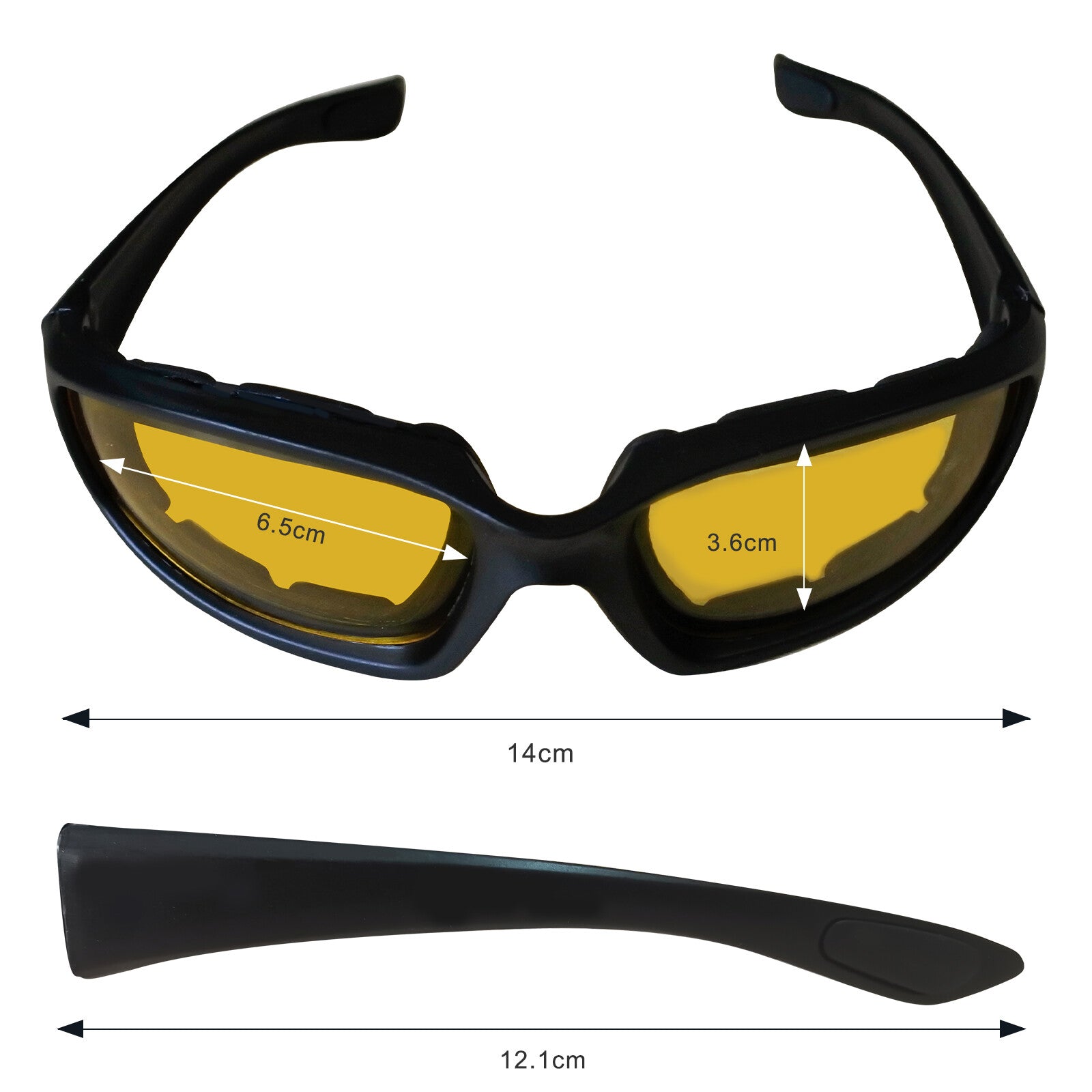 Chopper Cycling Sports Sunglasses UV400 Protection For Cycling Fishing Driving Glasses Wind Resistant Yellow Lens 3 Pack