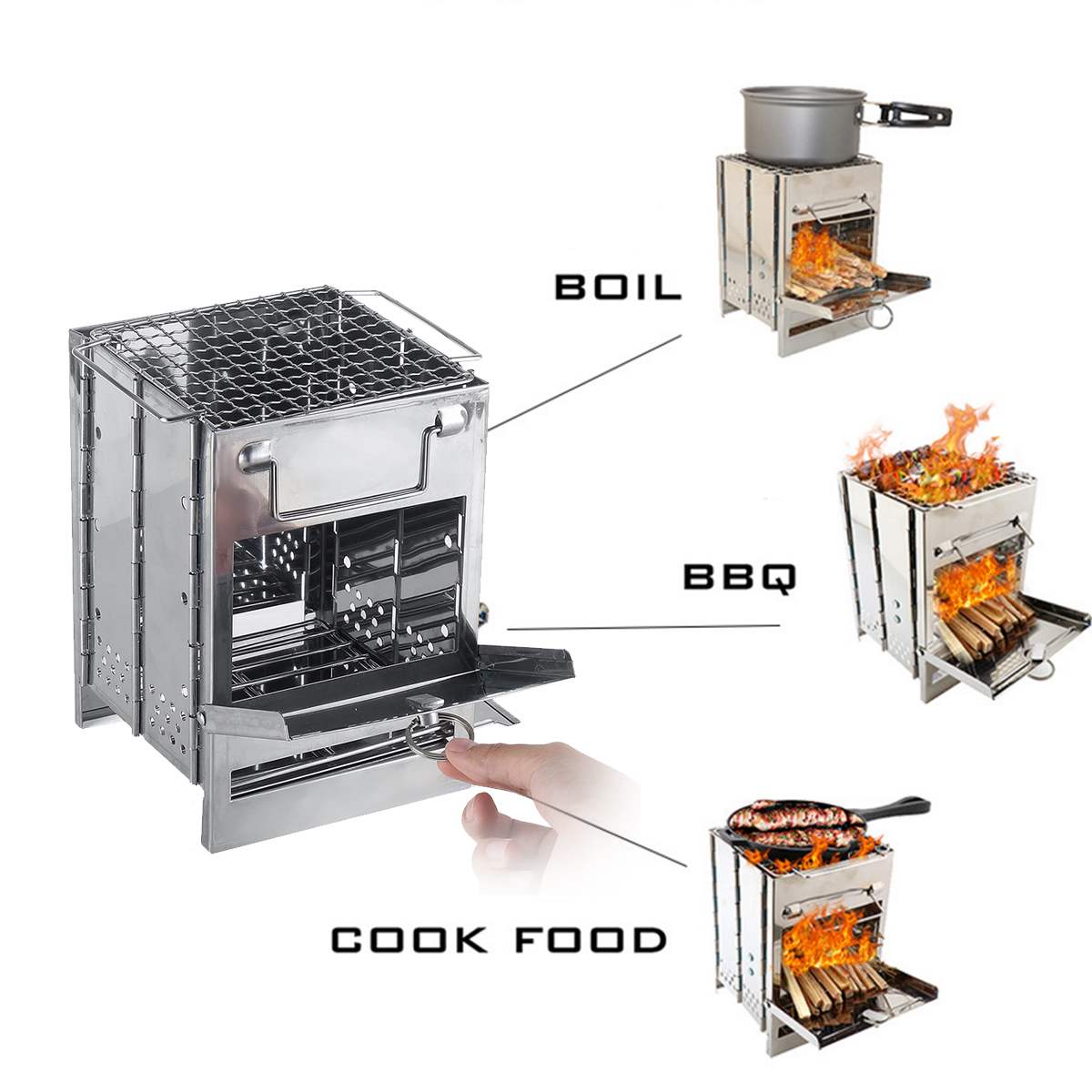 Lightweight Camping Stove Adjustable Folding Wood Stove