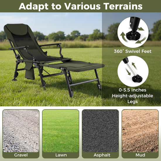 Oversized Foldable Lounge Chair With Detachable Footrest