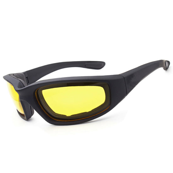 Chopper Cycling Sports Sunglasses UV400 Protection For Cycling Fishing Driving Glasses Wind Resistant Yellow Lens 3 Pack