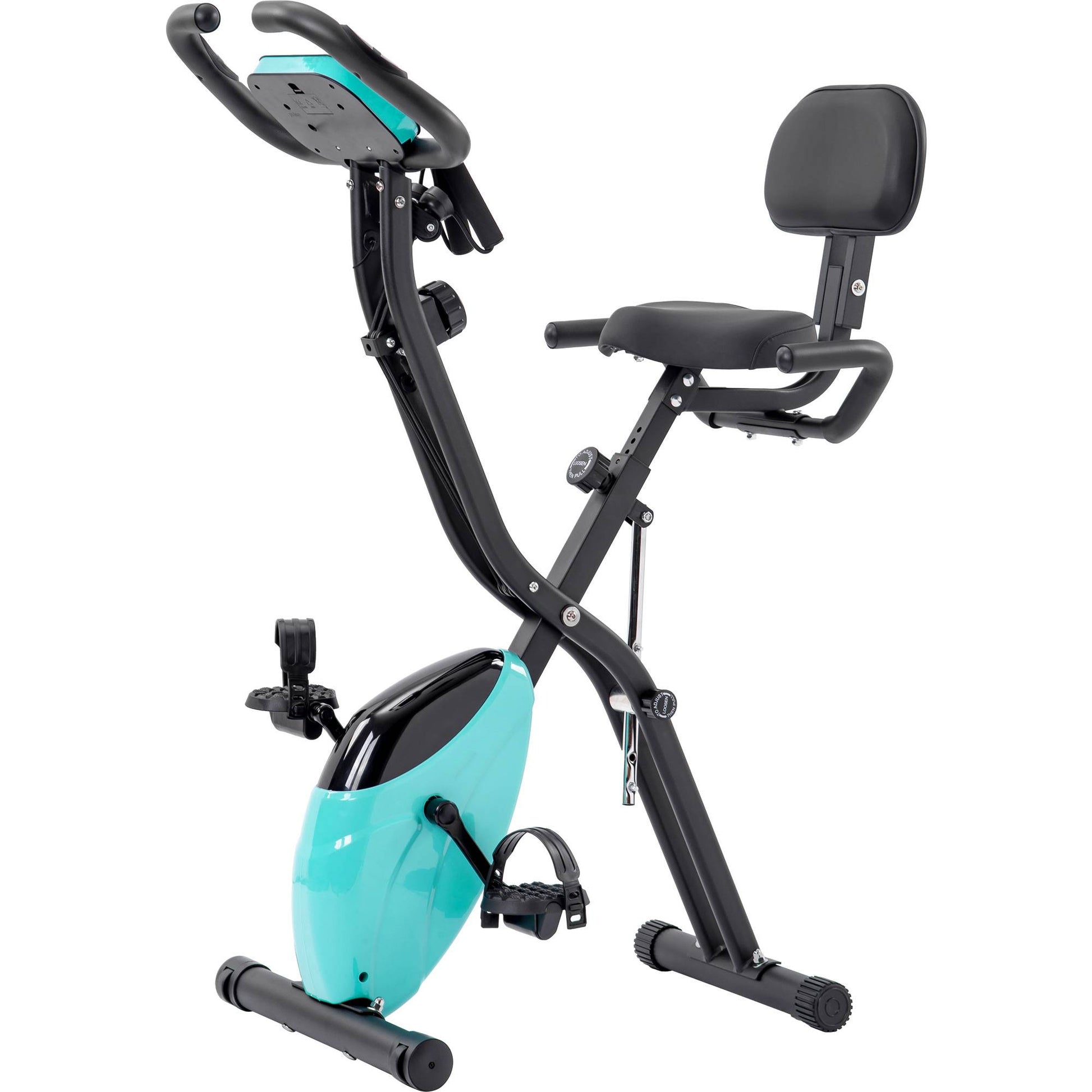 Folding Exercise Bike, Upright Recumbent X-Bike Adjustable Resistance
