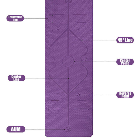 Non Slip TPE Yoga Mat Position Line Beginner