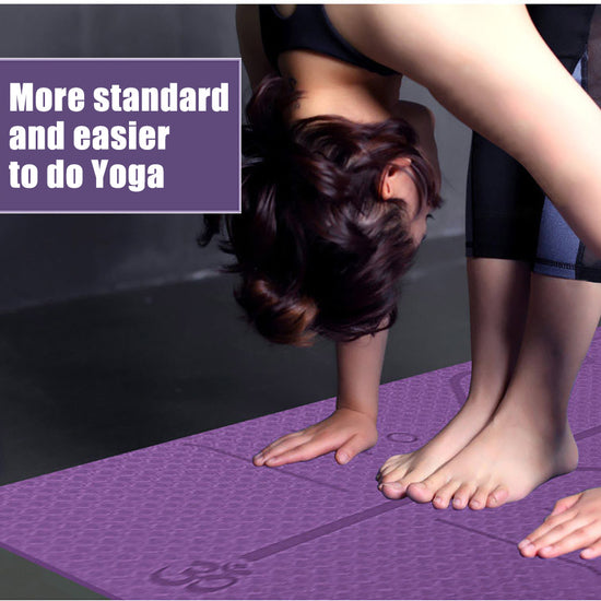 Non Slip TPE Yoga Mat Position Line Beginner