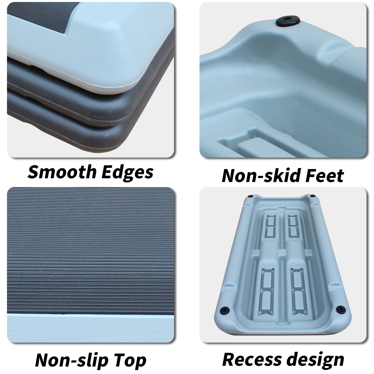 Adjustable Workout Aerobic Stepper, Step Platform Trainer With 4 Risers