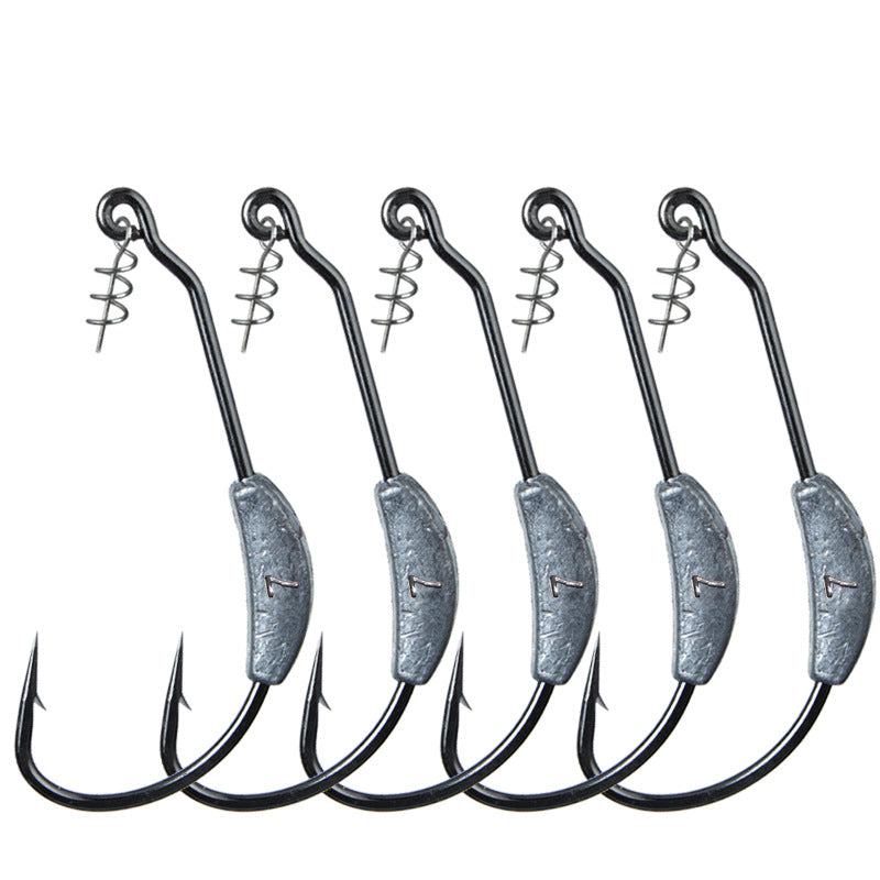 Bare Ribbon Lead Wide Curved Hook For Fake Bait