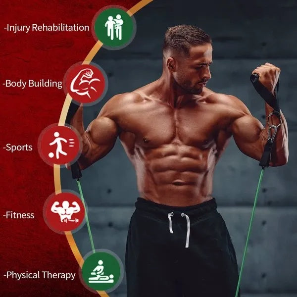 5 PC Set Resistance Exercise Bands
