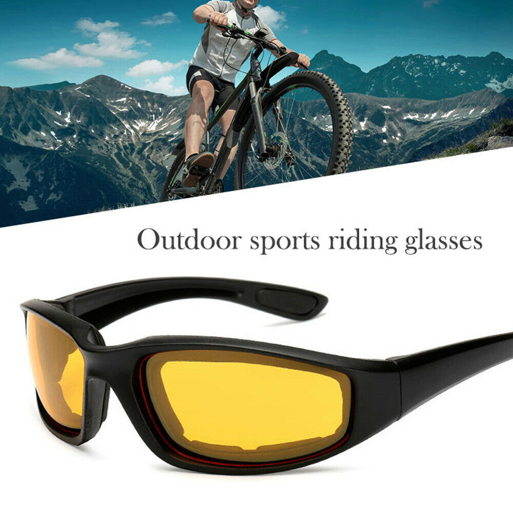 Cycling Sunglasses Chopper Outdoor Sports Glasses UV400 Protection For Fishing Driving Glasses Wind Resistant Clear Yellow Gray Lens 3 Pack