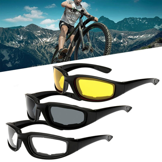 Cycling Sunglasses Chopper Outdoor Sports Glasses UV400 Protection For Fishing Driving Glasses Wind Resistant Clear Yellow Gray Lens 3 Pack