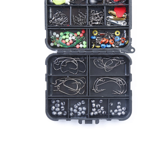 188Pcs Fishing Accessory Kit Portable Fishing Set Including Jig Hooks Sinker Weights Spoon Lure Removable Split Shot With Tackle Box