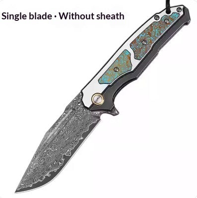 Damascus Steel Folding Knife, Outdoor Survival Knife