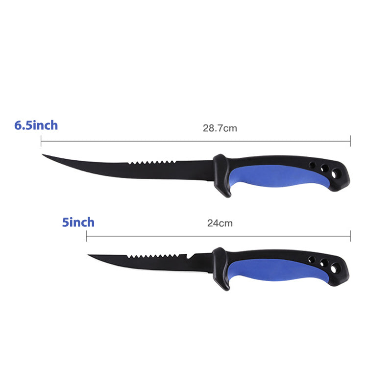 Stainless Steel Back Tooth Phosphorus Fishing Knife & Cover