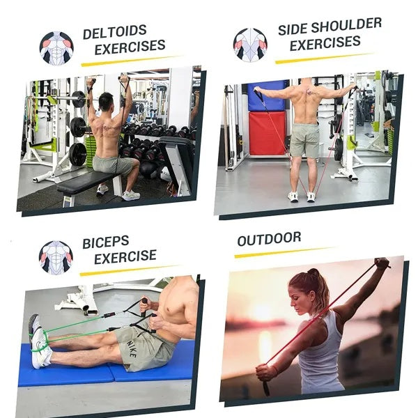 5 PC Set Resistance Exercise Bands