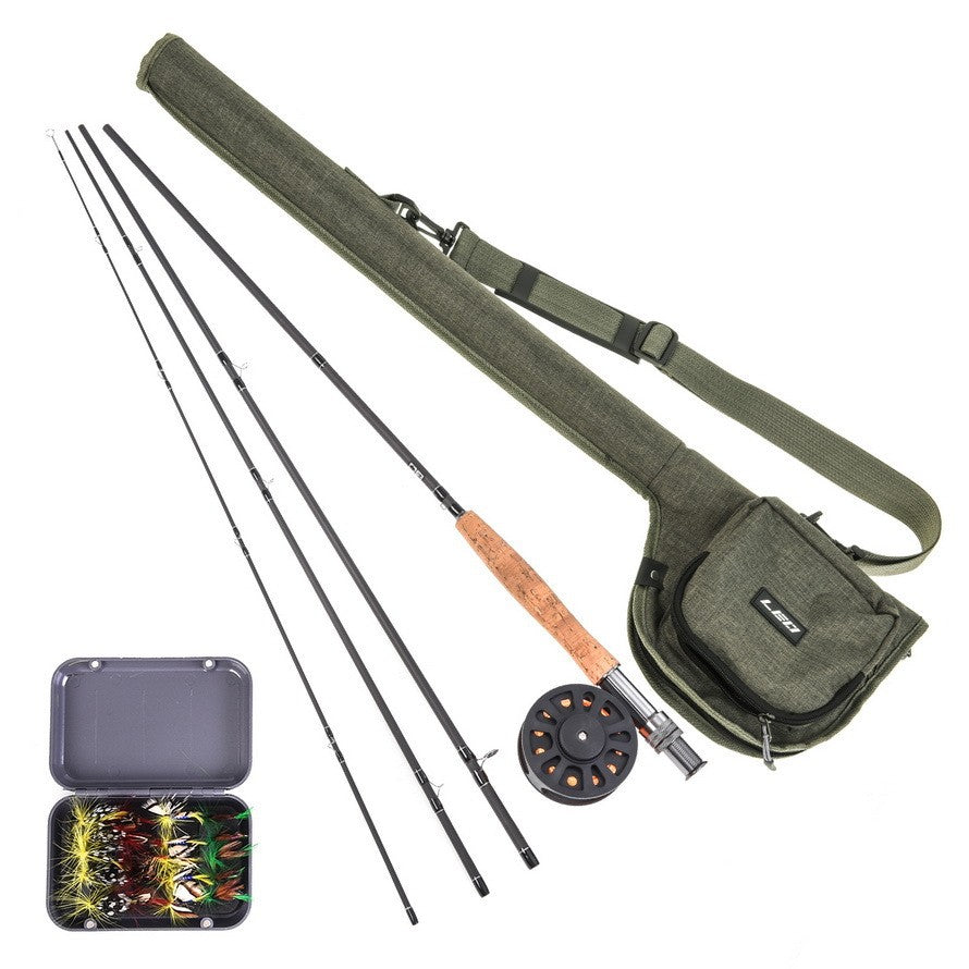 Canvas Portable Fly Fishing Rod, Bag, and Reel Combo With Carry Case