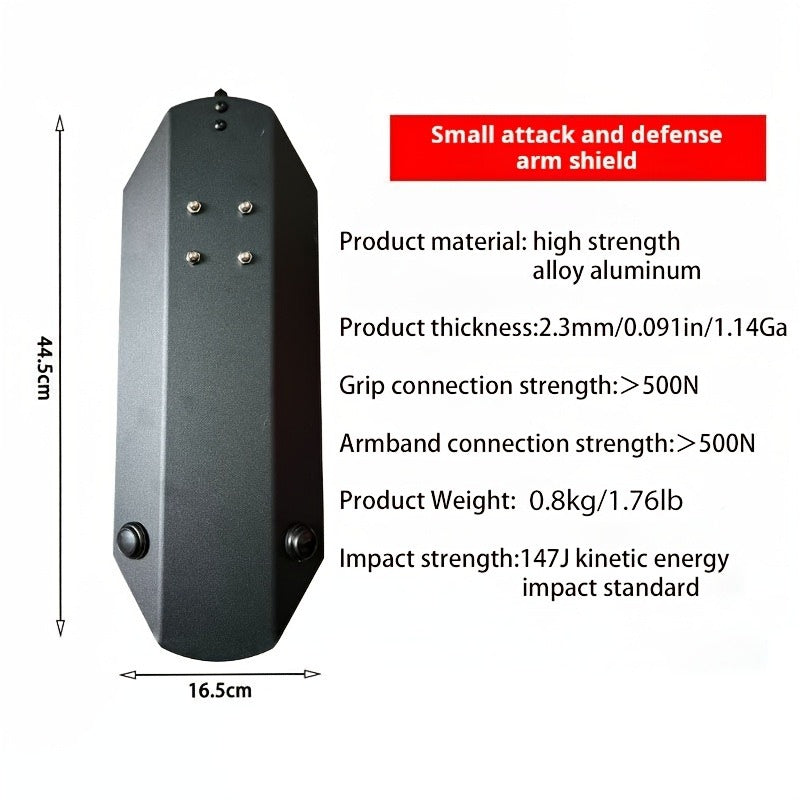 1pc High-strength Aluminum Alloy Tactical Training Arm Shield, 17.5-inch X6.5-inch Handheld Compact Protective Shield,
