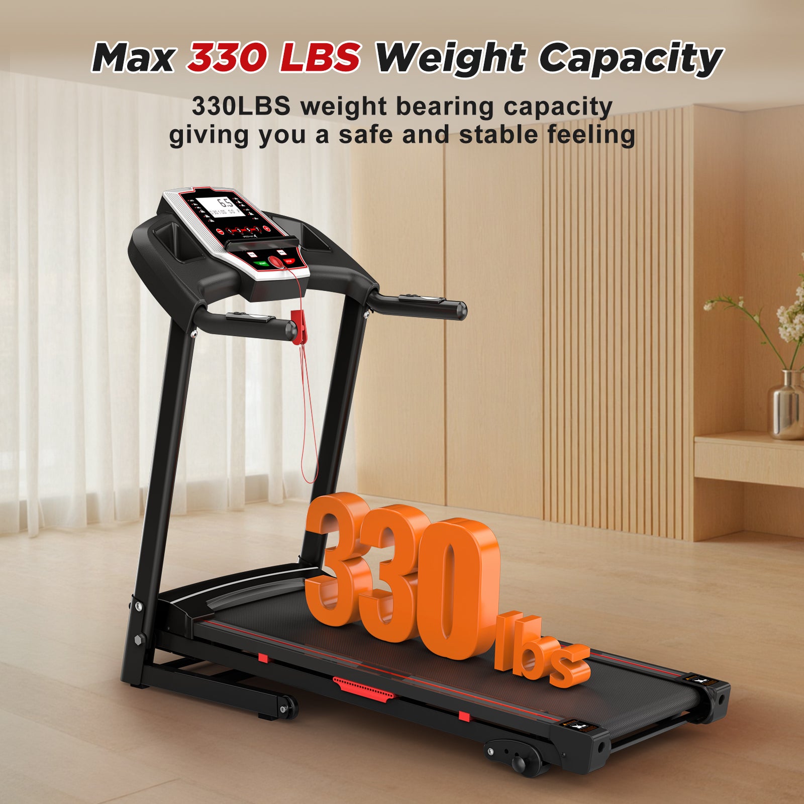 Folding Treadmills For Home - 3.5HP Portable Foldable With Incline, Electric Treadmill For Running Walking Jogging Exercise With 12 Preset Programs,