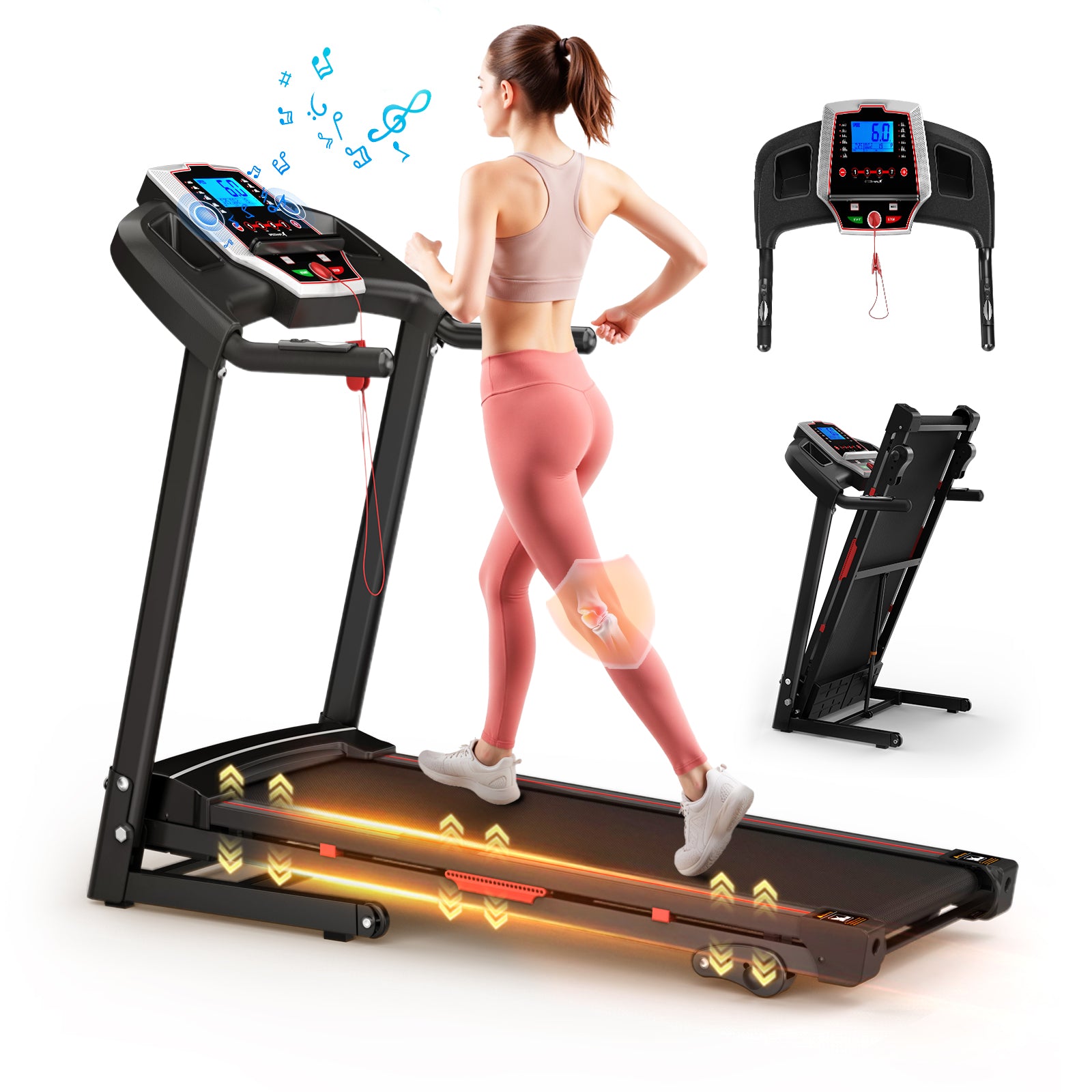 Folding Treadmills For Home - 3.5HP Portable Foldable With Incline, Electric Treadmill For Running Walking Jogging Exercise With 12 Preset Programs,